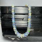 Ethiopian Opal Necklace, Welo Opal Bead Strand with Sterling Silver Clasp