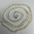 Ethiopian Opal Necklace, Welo Opal Bead Strand with Sterling Silver Clasp