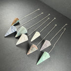 Crystal Pendulum, Faceted Gemstone Point with 7 in Chain — Choose Your Stone
