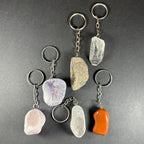 Crystal Keychain, Natural Gemstone on Keyring — Choose Your Stone