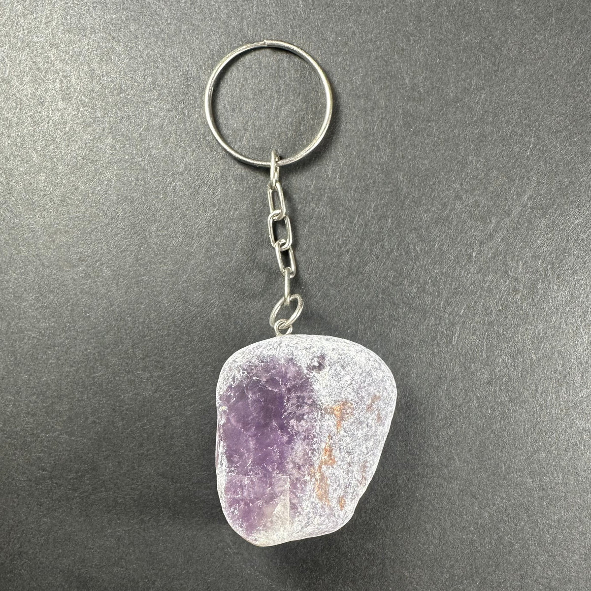 Crystal Keychain, Natural Gemstone on Keyring — Choose Your Stone