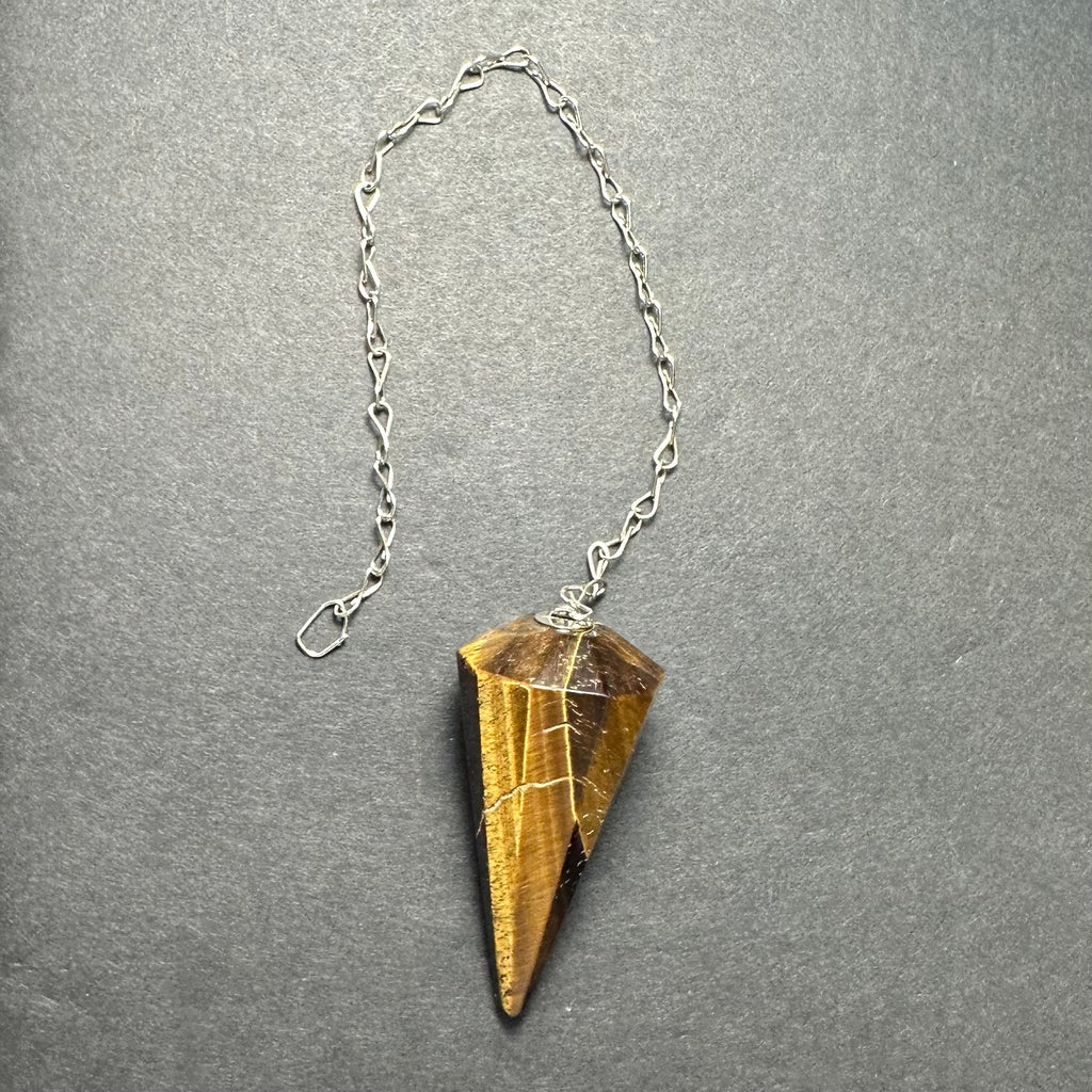 Crystal Pendulum, Faceted Gemstone Point with 7 in Chain — Choose Your Stone