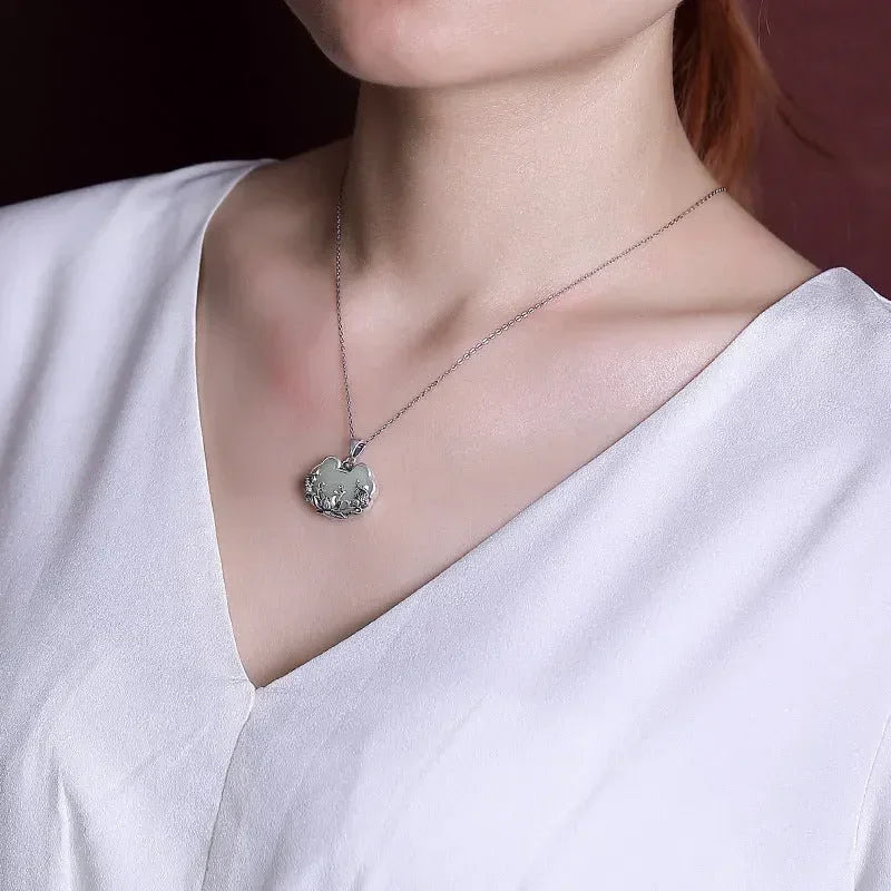 Chalcedony Silver Pendant Necklace