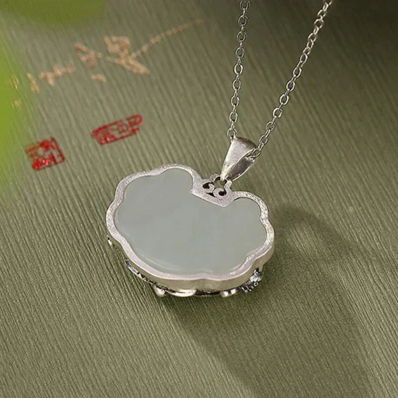 Chalcedony Silver Pendant Necklace