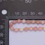 Pink Opal Bead Necklace - Faceted Cube Beads, 16 in