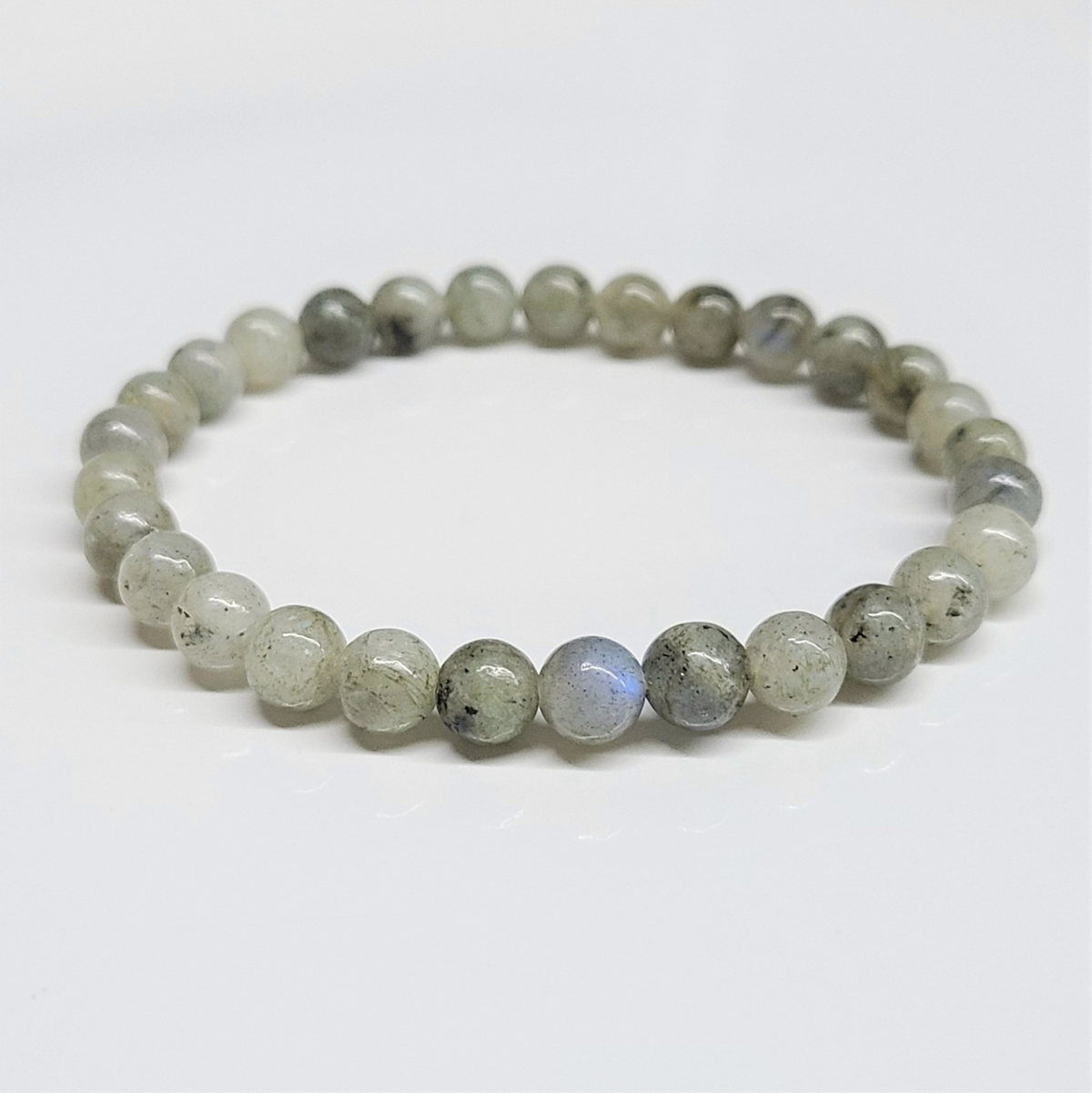 Labradorite Bead Bracelet - 4 to 10 mm Stretch