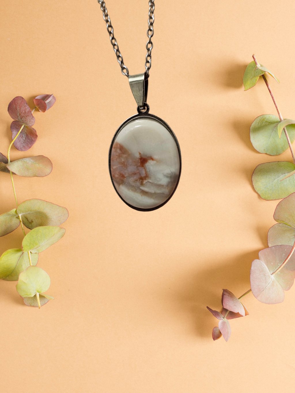 Montana Agate Oval Pendant Necklace