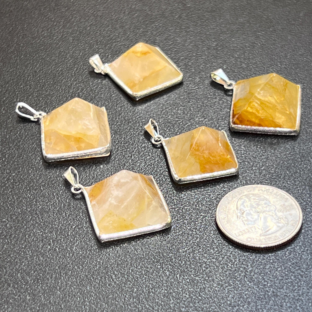 Golden Healer Quartz Pyramid Pendant