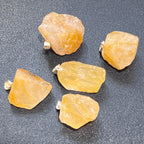 Petite Golden Quartz Crystal Pendant