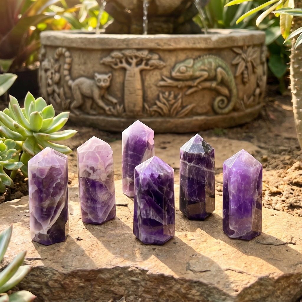Banded Amethyst Tower - Mini Crystal Point