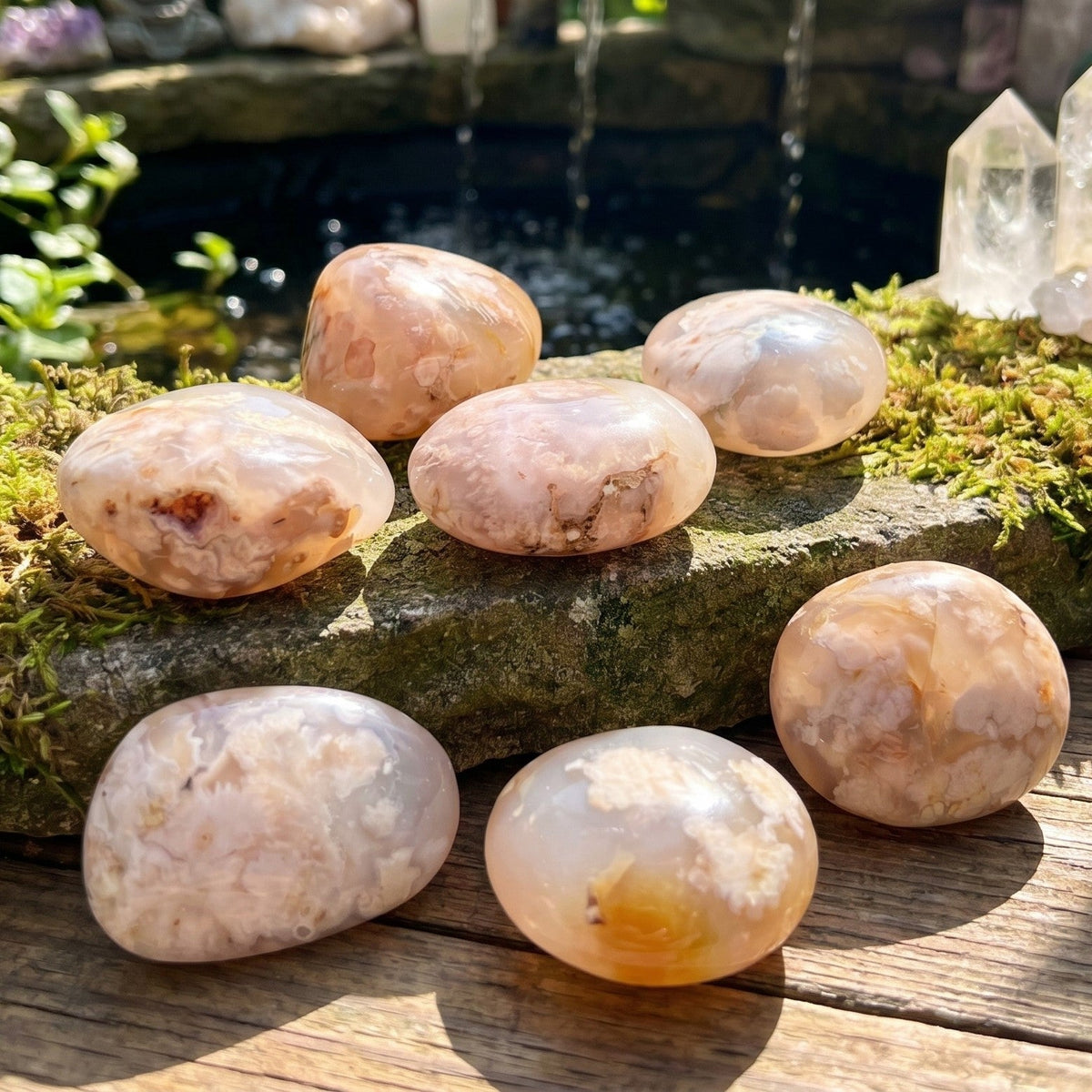 Flower Agate Palm Stone - Madagascar