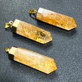 Citrine Faceted Point Pendant (Gold Plated)