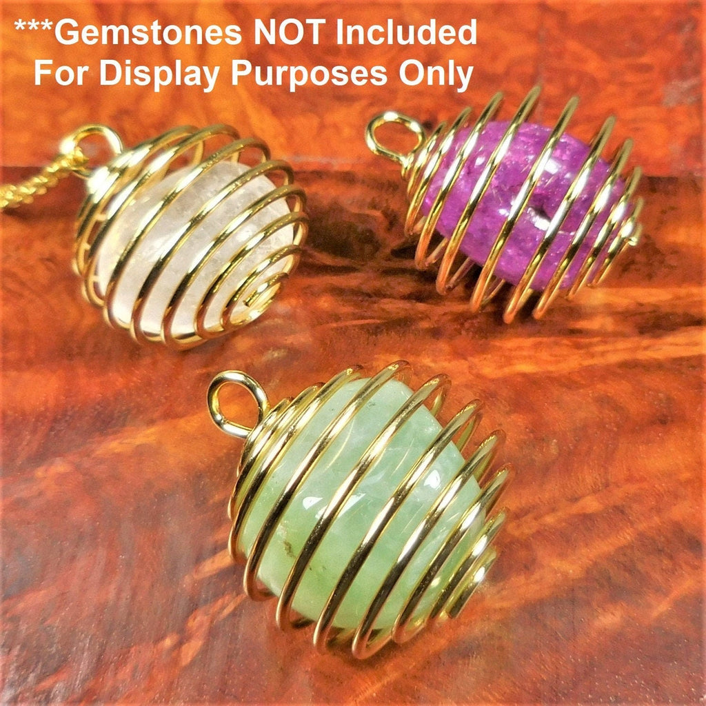 Spiral Cage Pendants for Stones - Silver, Gold or Copper Plated
