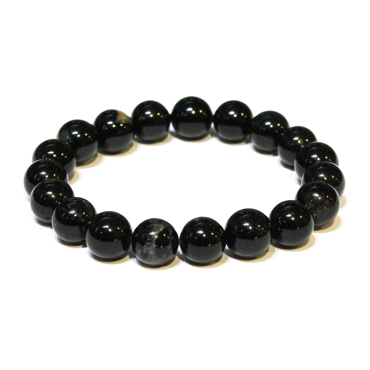 Black Tourmaline Bead Bracelet - 4 to 10 mm Stretch