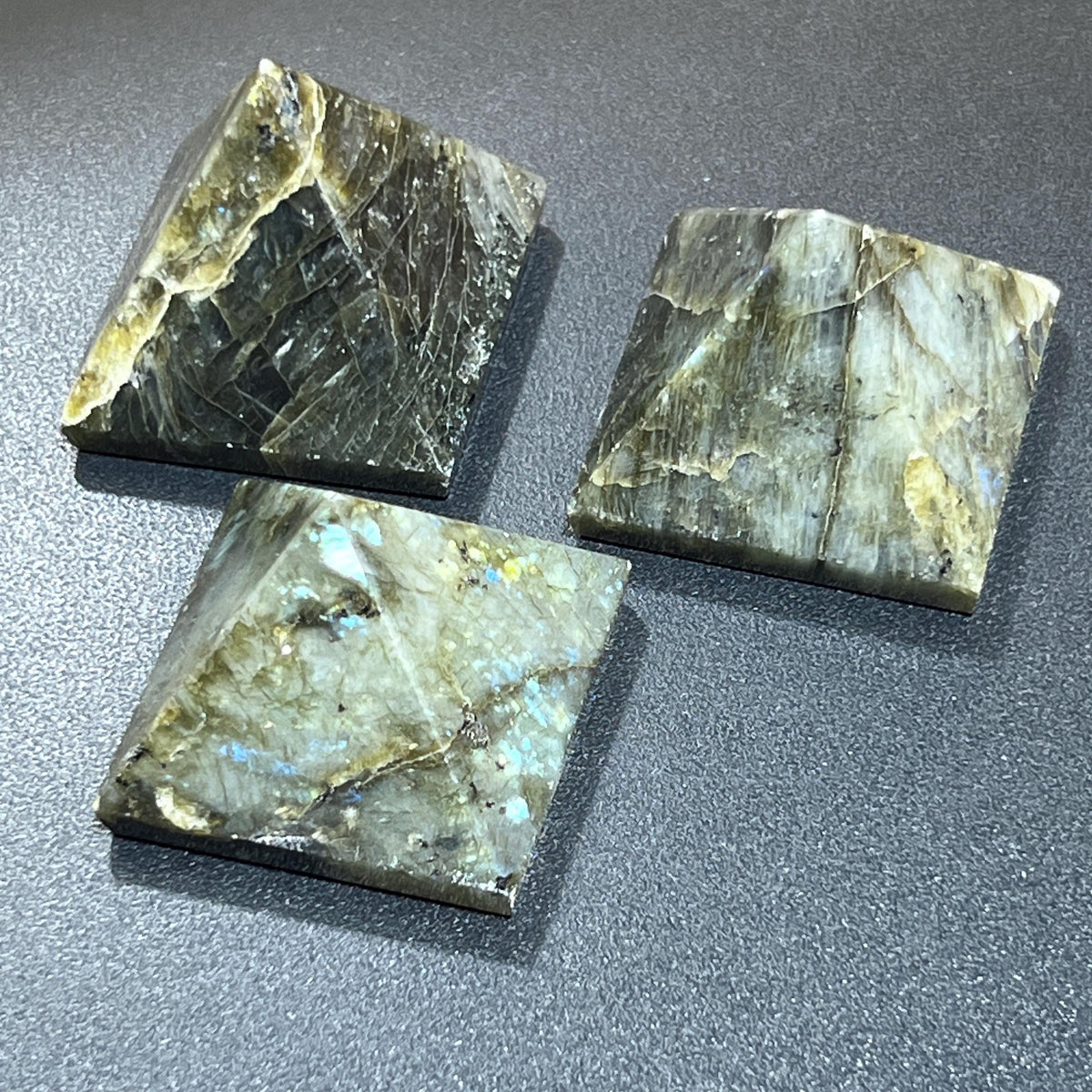 Labradorite Pyramid, Polished Blue Flash Crystal, 44 mm High — Madagascar