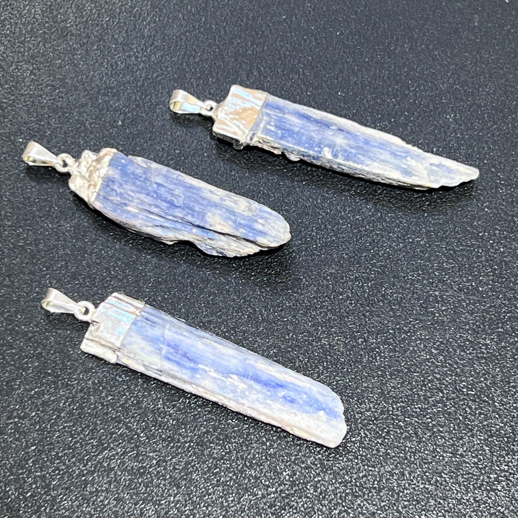 Kyanite Blue Crystal Pendant (Silver Plated)