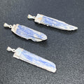 Kyanite Blue Crystal Pendant (Silver Plated)