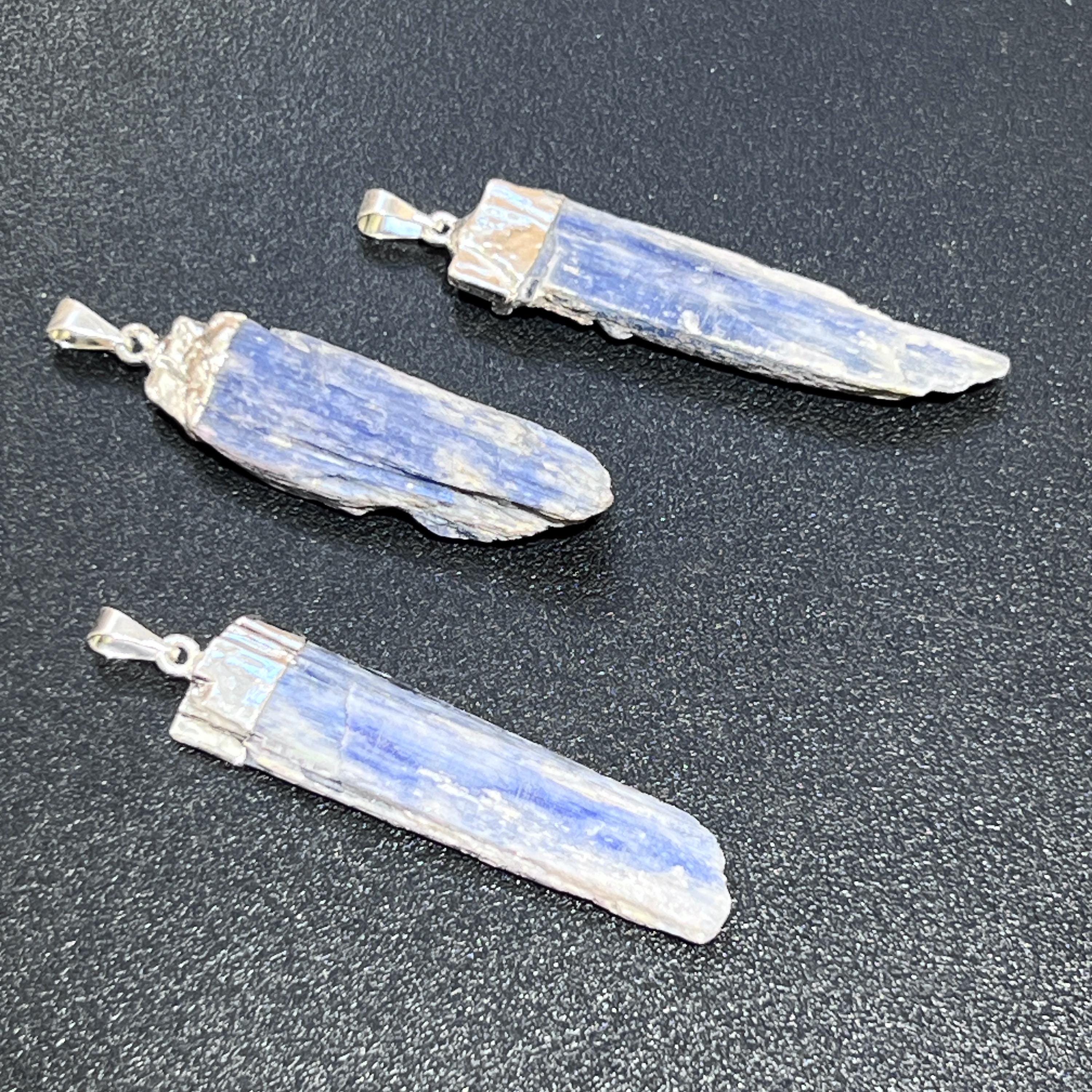 Kyanite Blue Crystal Pendant (Silver Plated)
