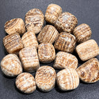 Brown Banded Aragonite Tumbled Stones - Peru
