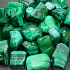 Genuine Malachite Tumbled Polished Gemstones - view 2