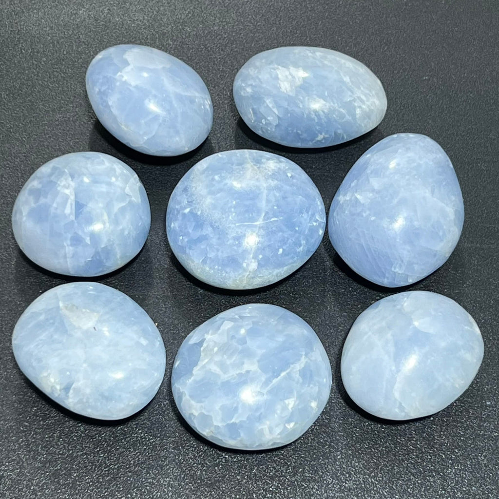 Large Blue Calcite Palm Stone