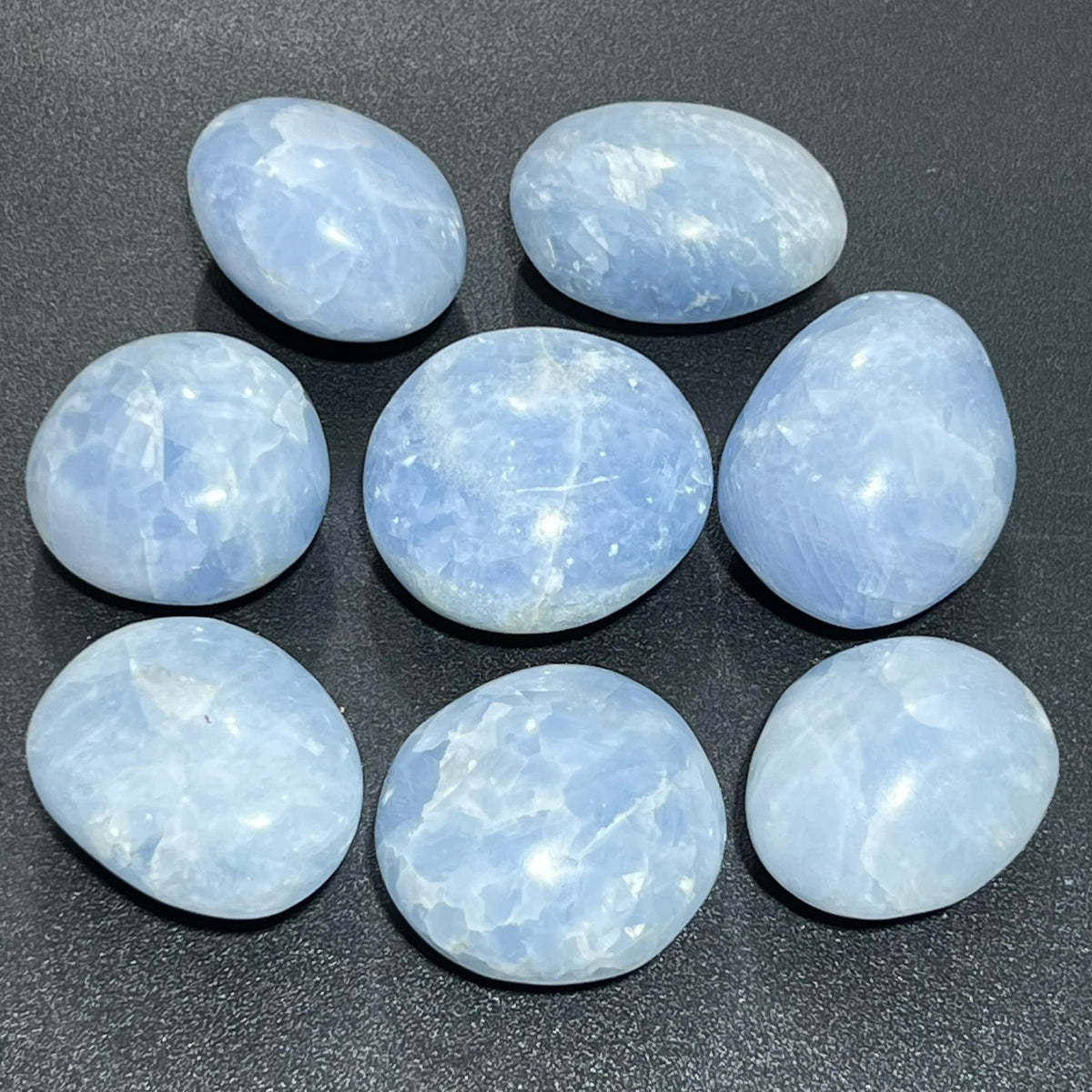 Large Blue Calcite Palm Stone