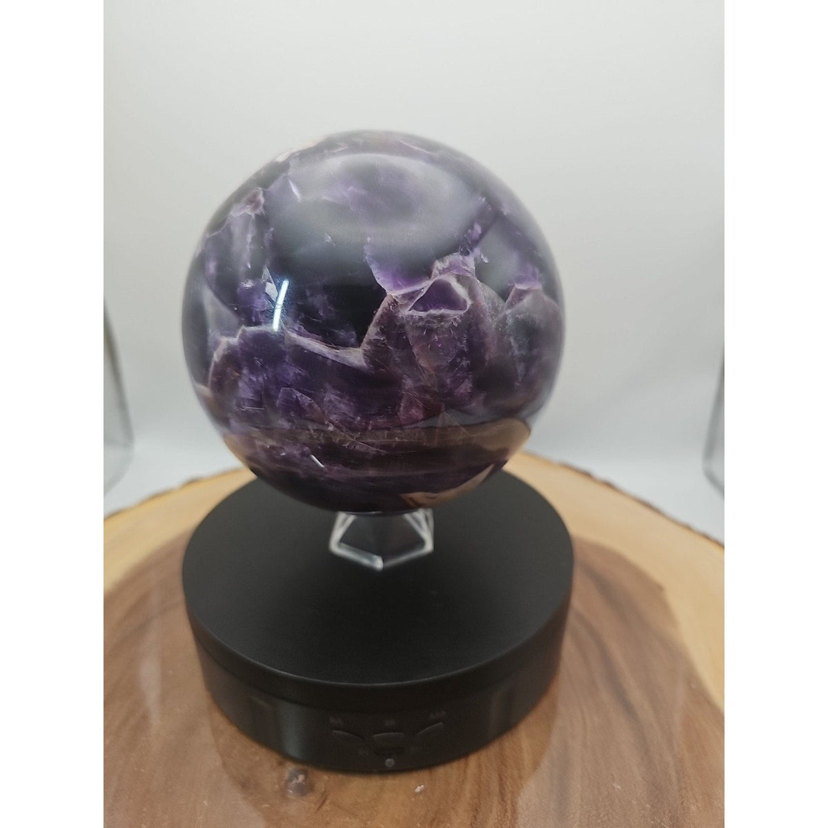 Amethyst Sphere, 5.6 lb Polished Chevron Dream Amethyst Crystal Ball