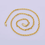 Dainty Cable Chain Necklace, 24K Gold Filled 17.7 Inch