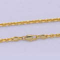 Dainty Cable Chain Necklace, 24K Gold Filled 17.7 Inch