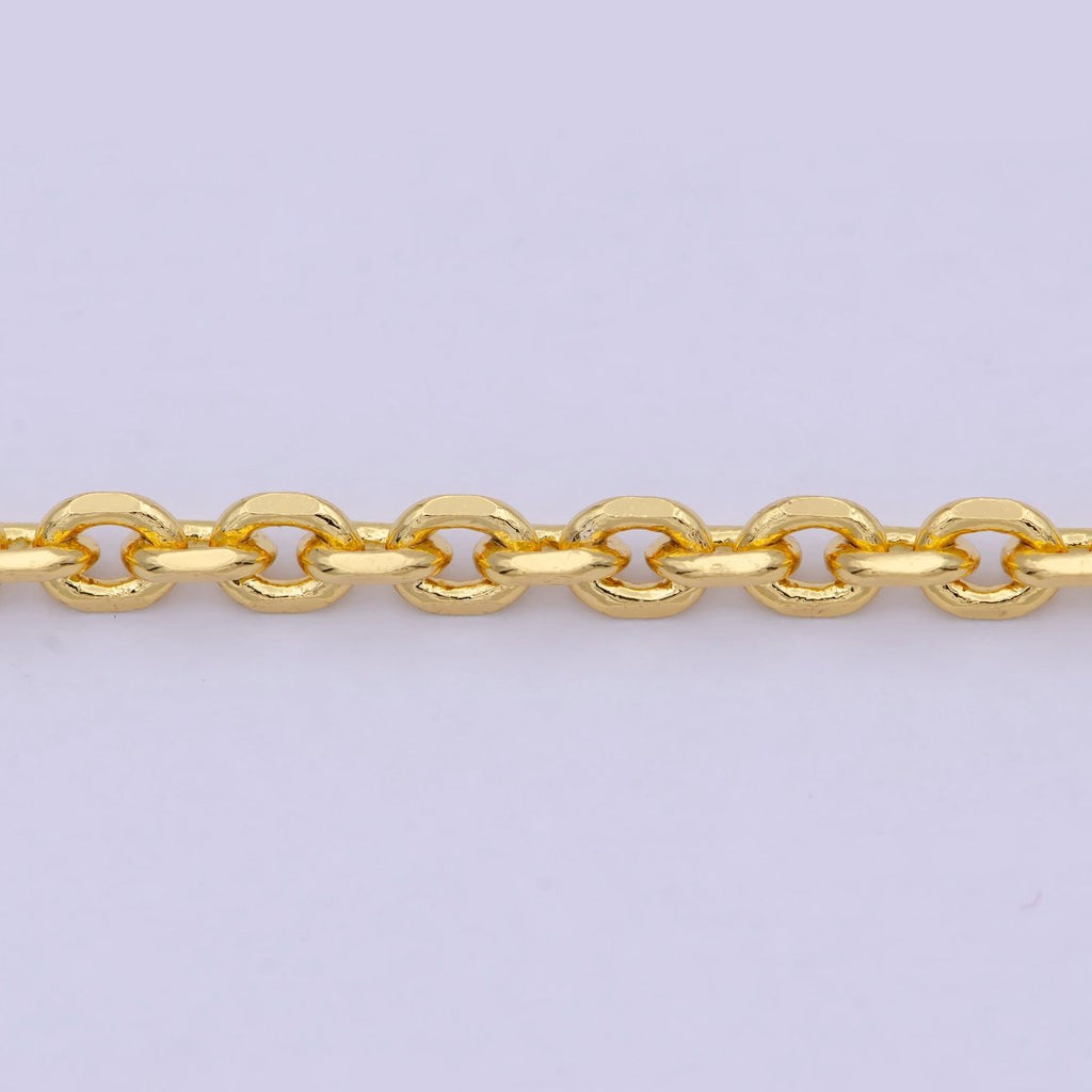 Dainty Cable Chain Necklace, 24K Gold Filled 17.7 Inch