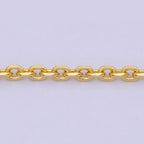 Dainty Cable Chain Necklace, 24K Gold Filled 17.7 Inch