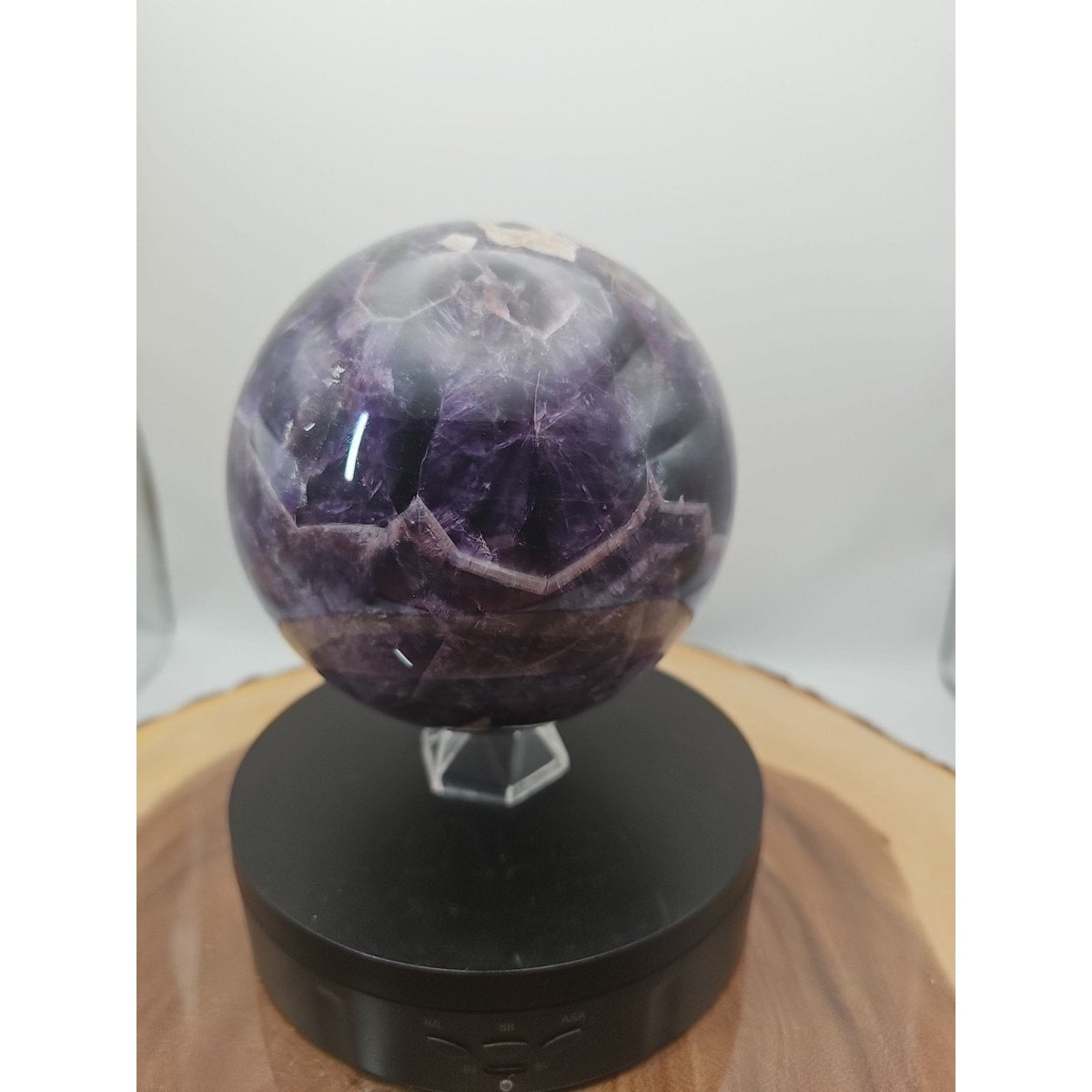 Amethyst Sphere, 5.6 lb Polished Chevron Dream Amethyst Crystal Ball
