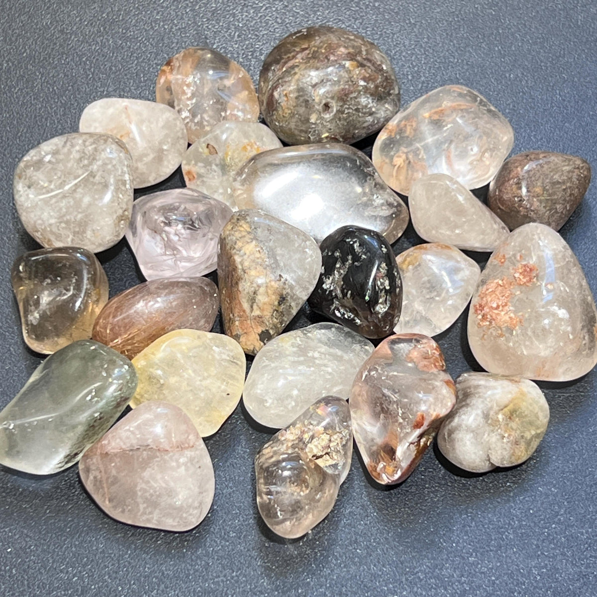 Large Lodolite Tumbled Stones - Included Quartz
