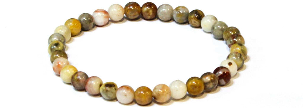 Crazy Lace Agate Bead Bracelet - 4 to 10 mm Stretch