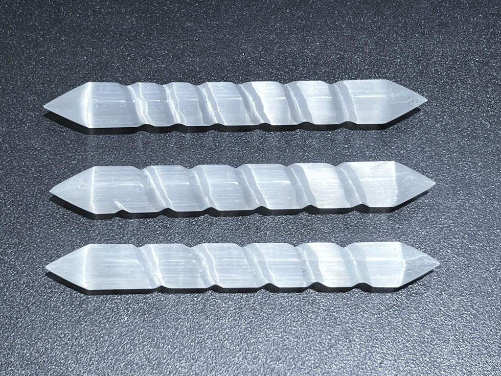 Selenite Spiral Wand - Morocco