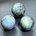 Labradorite Sphere, Polished Blue Flash Crystal Ball, 2–2.5 in — Madagascar