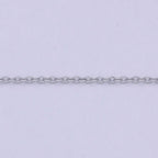 Dainty Silver Chain Necklace, Rhodium Plated 17 Inch