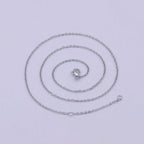 Dainty Silver Chain Necklace, Rhodium Plated 17 Inch