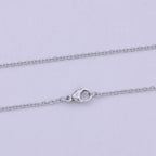 Dainty Silver Chain Necklace, Rhodium Plated 17 Inch