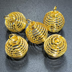 Spiral Cage Pendants for Stones - Silver, Gold or Copper Plated