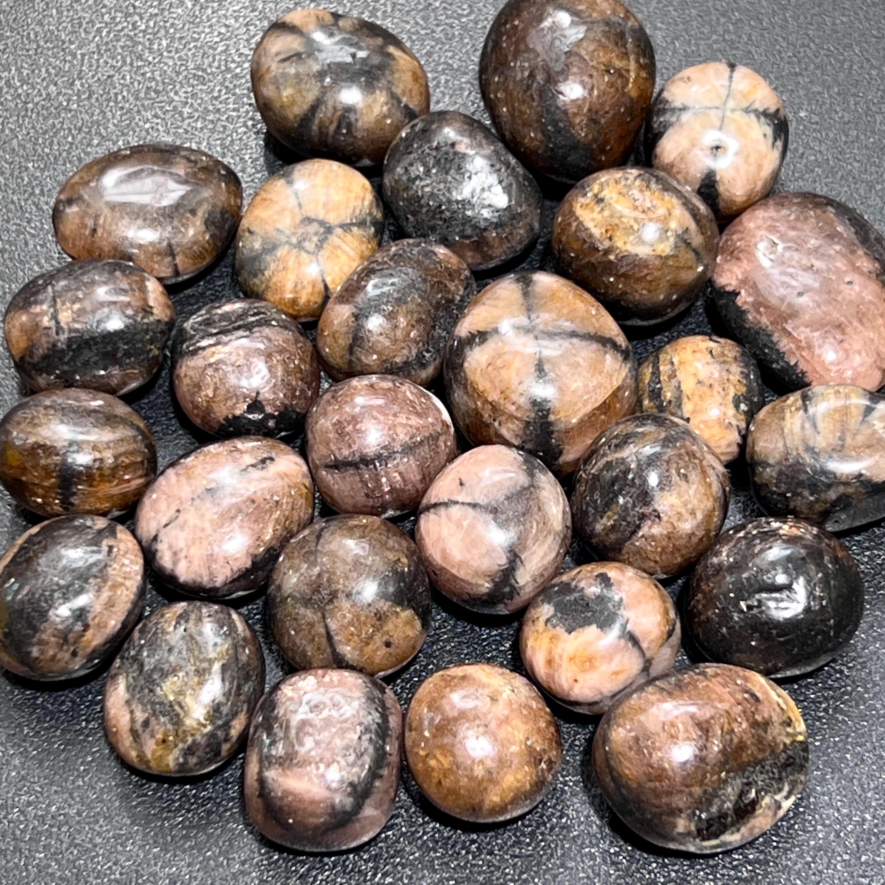 Chiastolite (Fairy Cross Stone) Tumbled Crystal | By Piece or Pound