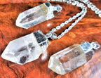 Natural Clear Quartz Crystal Point Pendant - view 4