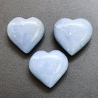 Blue Angelite Crystal Puffy Heart Carving - view 2