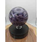 Amethyst Sphere, 5.6 lb Polished Chevron Dream Amethyst Crystal Ball