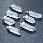 Quartz Crystal Point Pendant - Silver Plated Bail