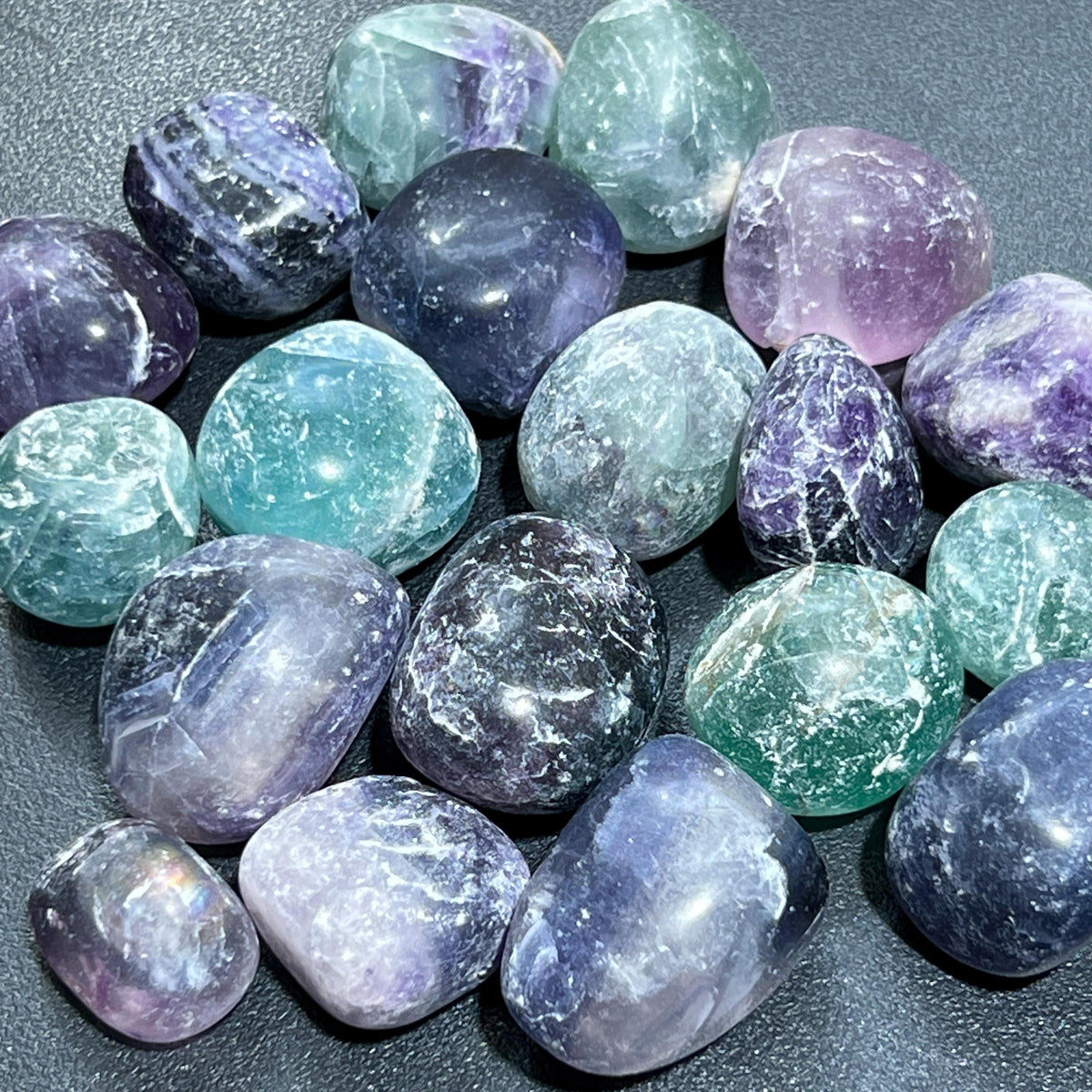 Rainbow Fluorite Tumbled Stones