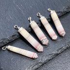Pink Banded Calcite Faceted Point Pendant