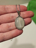 Chatoyant Cat Eye Oval Pendant Necklace