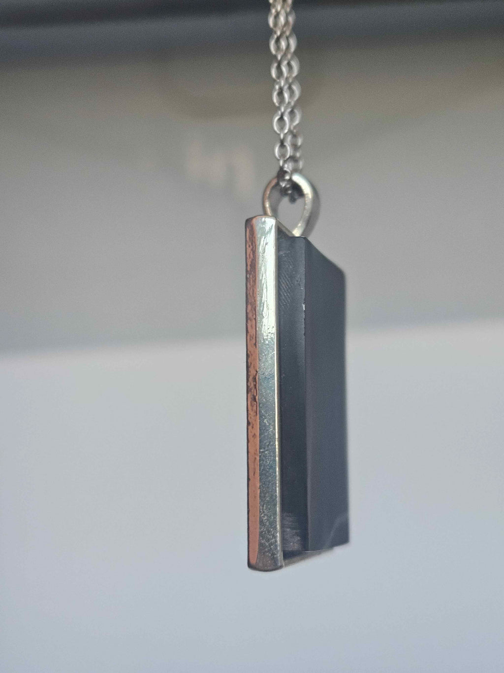 Black Obsidian Cabochon Pendant Necklace
