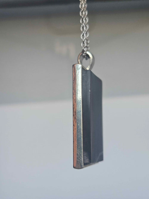 Black Obsidian Cabochon Pendant Necklace